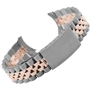 18 mm 19 mm 22 mm 20 mm roestvrijstalen band geschikt for Rolex Metal Solid Band geschikt for Samsung Watch 4 Gear S3 S2 geschikt for Huawei GT 2Pro armband(Color:Silver rose gold,Size:21mm)
