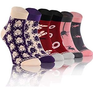 Sesto Senso Sokken Casual Funky Gek Grappige Kort Kleurrijk Katoen Dames Mannen 3 Pack Kever Libel Spin 43-46 3 Wormen