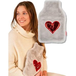 soxo Kruik Warm Water Hot Water Bottle Cadeau Zacht Hot Water Bag Tegen Krampen Cadeaux Warmwaterkruik Hart Pailletten
