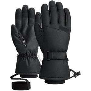 Ski-handschoenen Heren Dames Skihandschoenen Ultralichte Waterdichte Winterwarme Handschoenen Snowboardhandschoenen Motorrijden Sneeuw Winddichte Handschoenen Voor fietsen skiën werken (Color : Black