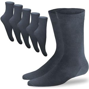 SGS Bamboe sokken voor dames en heren, 5/10 stuks, hoogwaardige, ademende klassieke kousen voor winter en zomer, tegen zweet, 5 paar antraciet., 43-46 EU