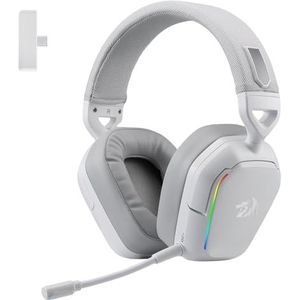 Redragon H868 Draadloze RGB Gaming Headset, 7.1 surround sound, 40 mm drivers, oorkussens van lederschuim, microfoon met ruisonderdrukking, over-ear hoofdtelefoon voor mobiele telefoon,