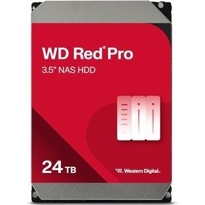 WD Red Pro 24TB NAS 3,5"" interne harde schijf - 7200 RPM klasse, SATA 6 Gb/s, CMR, 512 MB cache, 5 jaar garantie