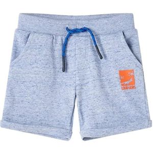 Kindershorts met trekkoord 128 gemêleerd blauw, kinderkleding, jongenskleding, kinderbroek, kinderkled, meisjeskleding, leuke kinderkleding