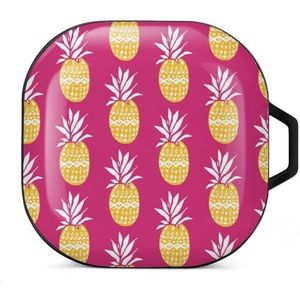 Gouden ananas oordopjes hoesje compatibel met Samsung hard shell beschermhoes zwart stijl