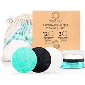 Herbruikbare Wattenschijfjes | 15 Natuurlijke & Organische Bamboe Katoenen Pads | Wasbare Wattenschijfjes | Herbruikbare Make-up Pads | Eco Friendly & Zero Waste | Inclusief Handig Waszakje