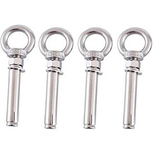 oogbouten Oogbout Uitbreidingsoogbouten, 4 stuks M10 ringhijsuitbreidingsankeroogbout, 304 roestvrijstalen expansieschroef geschikt for betonnen bakstenen muur(M10x80mm)