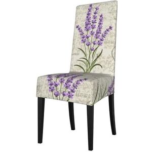 KemEng Lavenders On vintage ansichtkaart, stoelhoezen, stoelbeschermer, stretch eetkamerstoelhoes, stoelhoes voor stoelen