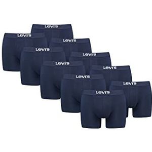 Levi's Solid Boxershorts voor heren, ondergoed van biologisch katoen, verpakt per 10 stuks, Donkerblauw, XL