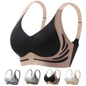 Krachtige Push-Up Naadloze BH Voor Vrouwen, Liftende BH Voor Hangende Borsten(Black,1_3X-LARGE)