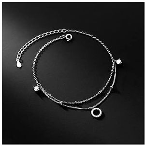 Enkelbandjes Zilver Mode Zirkoon Ronde Hanger Ketting Punk Enkelbandje voor Vrouwen Voet Sieraden Accessoires Vrouwen Enkelbanden (Kleur: Goud)