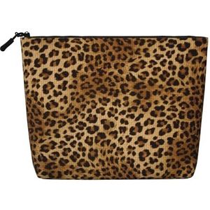 FZGGWYHL Leuke Luipaard Gedrukte Fake Hennep Hennep Make-up Bag Dagelijkse, Zwart, Eén maat, Tas Organizer