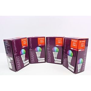 LEDVANCE LED lamp | Lampvoet: B22d | RGBW | 2700…6500 K | 9 W | SMART+ Classic Multicolour [Energie-efficiëntieklasse A+] | 4 stuks