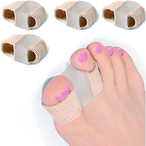 Neus dubbele ring, hallux valgus, correctie, overlappende tenen, hamertenen, pijnverlichting, wrijving, gel, teenspreider, siliconen, teenspreider, scheider en beschermer, 4 stuks