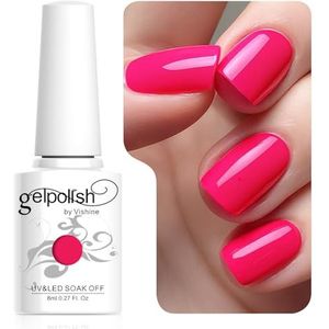 Vishine Nagellak, semi-permanent, soak-off, UV, LED, gel, manicure, 8 ml, donkerroze #770