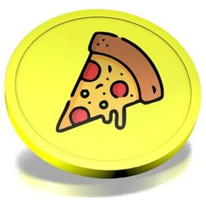CombiCraft pizza consumptiemunten fluor geel - diameter 29mm - 100 stuks - transactiemiddel of betaalmiddel voor festivals, evenementen en horeca