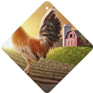 Haan op hout in landbouwgrond auto luchtverfrisser set van 6 auto luchtverfrisser vel met touw geur opknoping kaart decor voor slaapkamer kledingkast schoenenkast