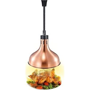 290 mm commerciële voedselverwarmerslamp, intrekbare voedselwarmtelamp met 250 W verwarmingslamp, voedselwarmte hanglamp for restaurant keuken thuis cafetaria gebruik (Color : Bronze)
