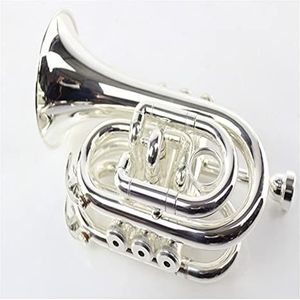 studen pocket trompet Beginners Koperinstrument Bes Mini Trompet Verzilverd Palm Pocket Trompet Instrument pocket trompet