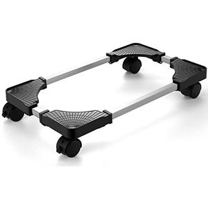 Adromy Computer Case Beugel, Desktop PC Houder Verstelbare Breedte Antislip Afsluitbare Draaibare Katrol voor Toren Stijl Hoofd Bureau - Zwart