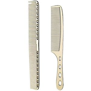 2 stks Rvs Haar Kammen Anti Statische Styling Kam Kappers Kappers Kammen (Goud)
