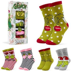 The Grinch Kerstsokken voor dames, set van 5 stuks, perfect geheim kerstkerstcadeaus voor dames