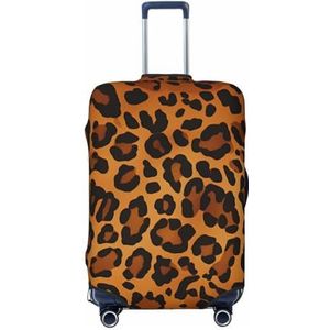 LZQPOEAS Luipaard Print Bagage Cover Elastische Wasbare Koffer Cover Protector Mode Reizen Bagage Covers Fit 18-32 Inch Bagage, Zwart, L