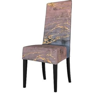 KemEng Rose goud marmer patroon, stoelhoezen, stoelbeschermer, stretch eetkamerstoel Slipcover stoelhoes voor stoelen
