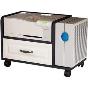 Tafel voor Printer Printerkastje Onder Bureauprinterstandaard Met Wielen Mobiele Printer En Faxwagen Met Lade En CPU-opslagrek Voor Kantoor Printertafel Printerstandaard(D,76 * 40 * 46cm)