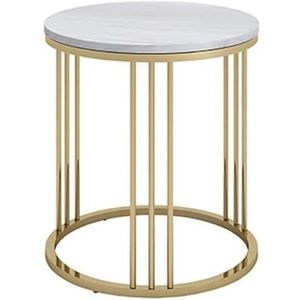 JLVAWIN Salontafel Ronde Salontafel - Moderne Bijzettafel - Woonkamer Sofa Eindtafel - Marmeren Tafelblad, als Diner/Koffie/Snack/Leestafel, Hoge 55cm Nachtkastjes (Afmetingen: 40x40x55cm)