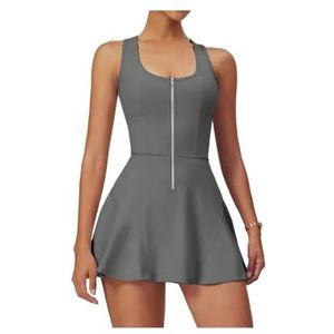ROEUIPG Anti-glowing ritssluiting sportjurk effen comfortabele zomer outdoor hardlopen fitness tennis kleding ademend (grijs, L)
