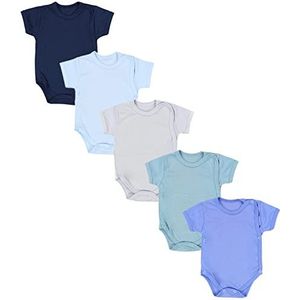 TupTam Baby Jongens Wikkelrompertjes Korte Mouwen Set van 5, Kleurenmix 10, 68
