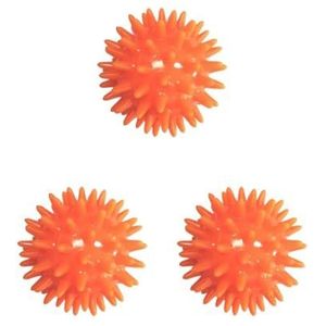 3 Set van Spike Massage Bal Oefening Voet Massage Bal voor Rug Hand Palmen Voeten Zolen Oranje, 6 cm