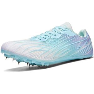 ZHENSI Atletiekschoenen Unisex Kids Professionele Spikes Mesh Comfortabel Voor Sprint Racing,Blauw,35 EU