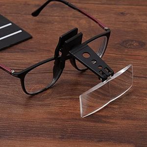Fiacvrs Vergrootglas, vergrootglas clip flip handsfree vergrootglazen clip, op brillen, voor senioren met laag zicht (maat: 3,34 × 1,5 cm)