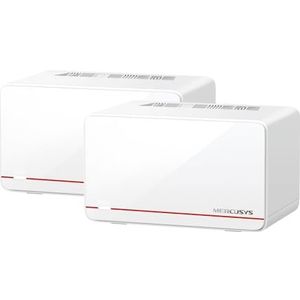 Mercusys BE6500 Whole Home Mesh Wi-Fi 7-systeem, dual-band, 4K-QAM, MLO, 2 x 2,5 G + 1 x 1 G, naadloos roamen, gamen en streamen, eenvoudig app-beheer en installatie, ouderlijk toezicht (Halo H37BE (2