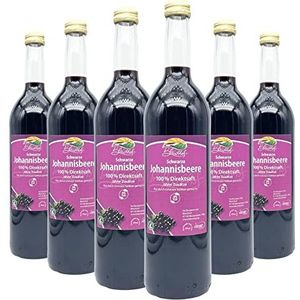 BLEICHHOF® [6-pack] Zwarte aalbessensap - 100% heerlijk direct sap - Vers fruit - zonder toegevoegde suikers en toevoegingen - Duurzaam geproduceerd in een familiebedrijf