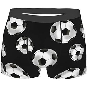 56 Boxer Shorts Voetbal Ballen Zwarte Heren Boxer Comfortabele Heren Boxer Ademend Boxer Slips Voor Dagelijkse Sport Geschikt Alle Gelegenheden, Boxer Slips 4094, S