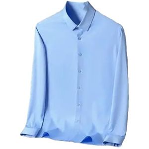 Hgvcfcv Mannen Lange Mouwen Shirts Business Office Casual Shirt, Lichtblauw, S