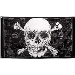 Boland Jolly Roger Piratenvlag, 90 x 150 cm, zwart, eenheidsmaat