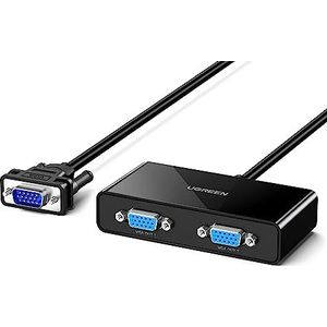 UGREEN VGA Splitter naar 2 VGA Kabel VGA Mannelijk naar 2 VGA Vrouwelijk Monitor Y Adapter Kabel. Zwart