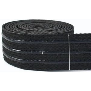 2/5/10M Zwart Wit Elastische Band 1-5cm Siliconen Antislip Rubberen Lint Ondergoed Rok Sportkleding Polser DIY Naaimateriaal-EB029-Black3-25mm-2Meter