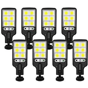 1~8 Stuks Solar Led Light Outdoor Wandlamp Waterdicht 3 Modes Pir Bewegingssensor Tuin Decoratie Patio Veranda Garage Verlichting (Color : 72COB-8PCs)