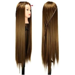 Mannequinhoofd Poppen for Kapperskapsels Vlechten Tete De Cabeza 80cm Lang Haarverzorging Synthetisch Styling Trainingshoofd