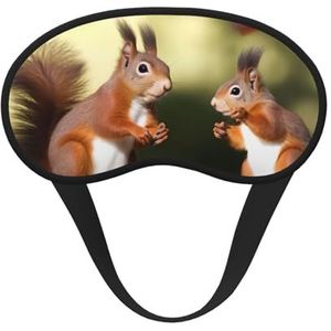 Schattige eekhoorns slaapmasker zacht comfortabel oogmasker met verstelbare riem verduistering oogslaap schaduwhoes voor vrouwen meisjes mannen reizen yoga dutje ploegendienst werk