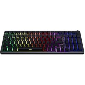 QPSJXN Mechanisch gamingtoetsenbord, draadloos, met RGB, 100 hot-swappable Bluetooth 5.0 en 2,4 g, USB voor pc, gamer, desktop (RGB PBT)