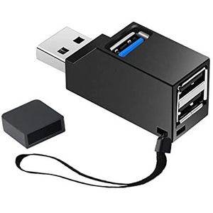 iJiZuo USB 3.0 Hub, 3-poorts splitter hub (2 USB 2.0 + USB 3.0) Direct Tower High Speed USB 3.0 Transfer Hub voor PC Laptop USB Flash Drive (zwart)