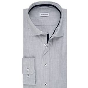 Seidensticker - Herenhemd - Donkerblauw - Popeline - Slim Fit