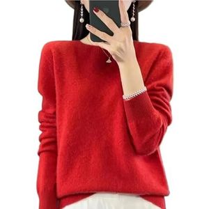 Kasjmiertruien for dames Dames effen trui Slim fit casual lange mouwen warme zachte pullover(Silver,XXL)