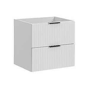 ADEL White Wastafelonderkast, 60 cm, wastafelkast met werkblad of wastafel, witte wastafels, gefreesde deuren, badkamermeubels (alleen meubels)